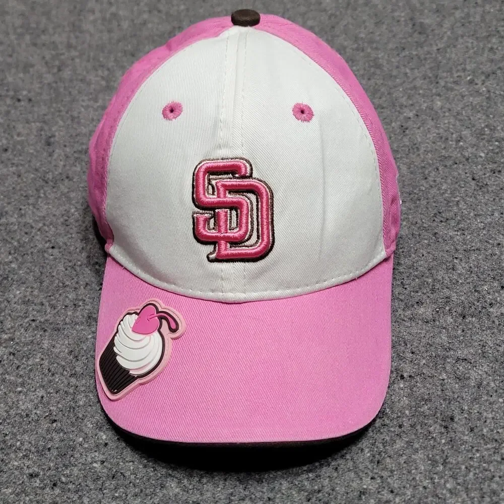 San Diego Padres Hat Baseball Cap Girls Pink White Cherry Heart Cupcake Child